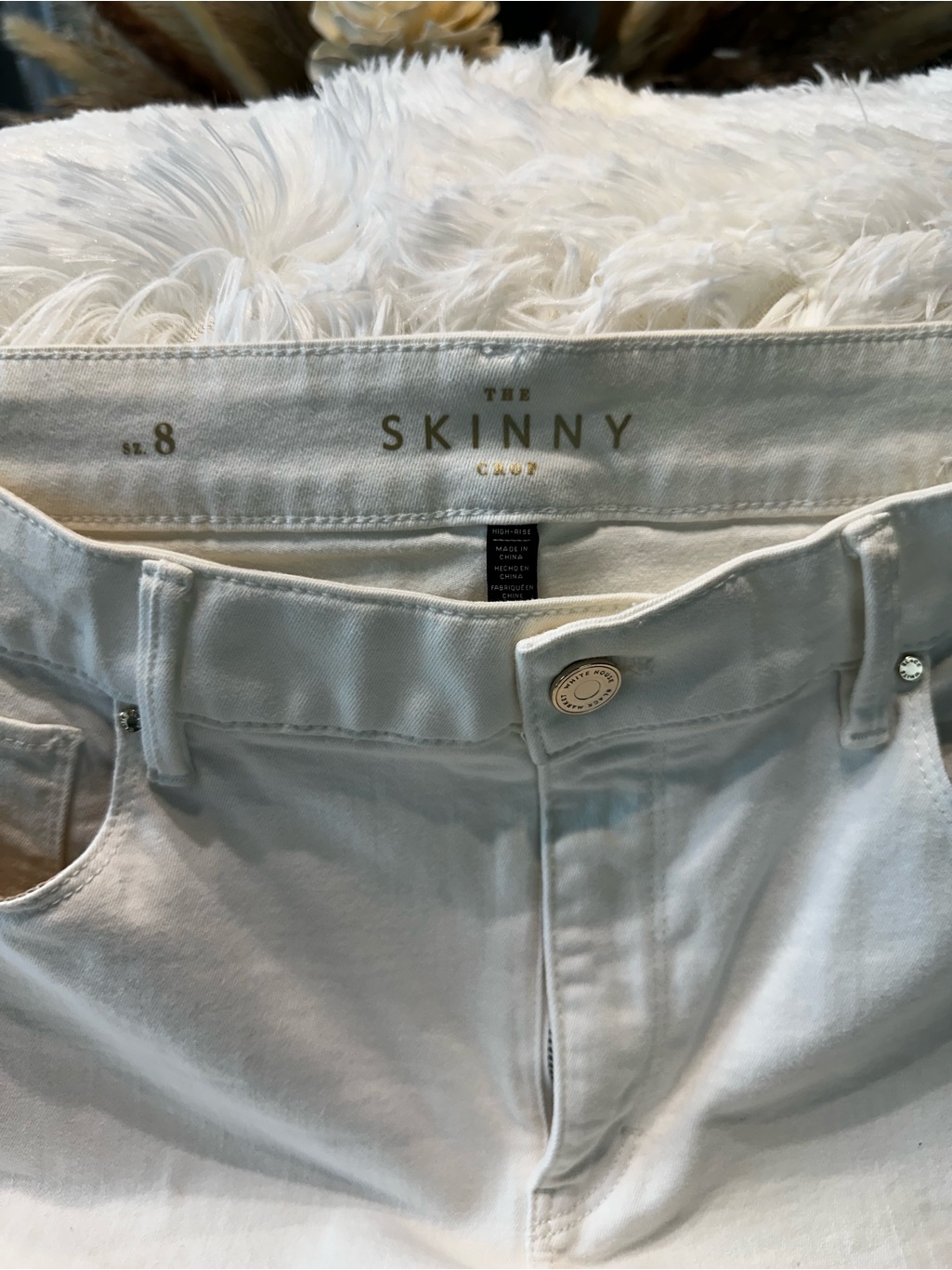 White House Black Market The Skinny Crop Jeans In White